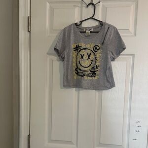 Gray Smiley Face Kids T-Shirt